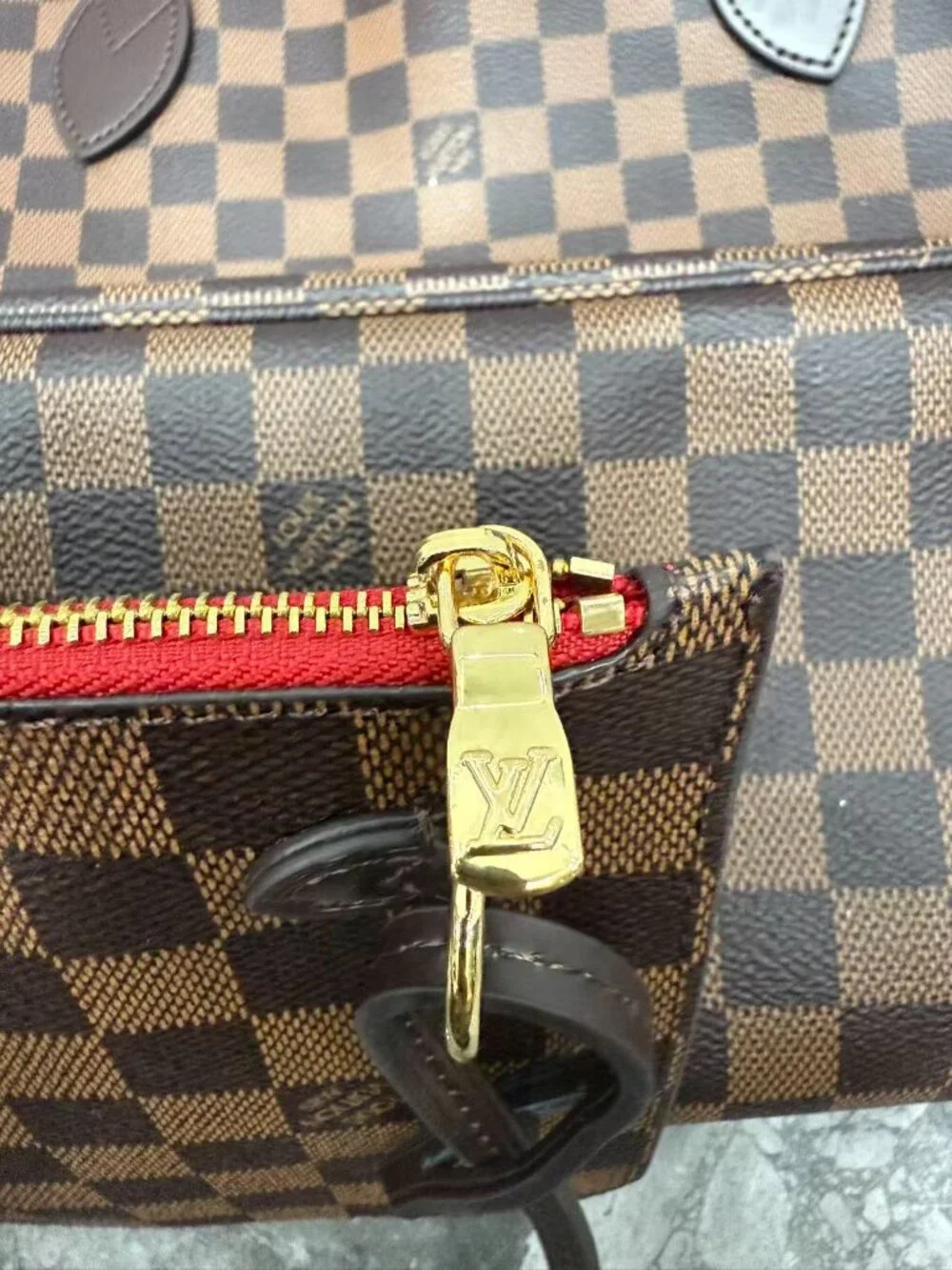 LV Neverfull MM Damier Ebene Tote | Includes Pouch